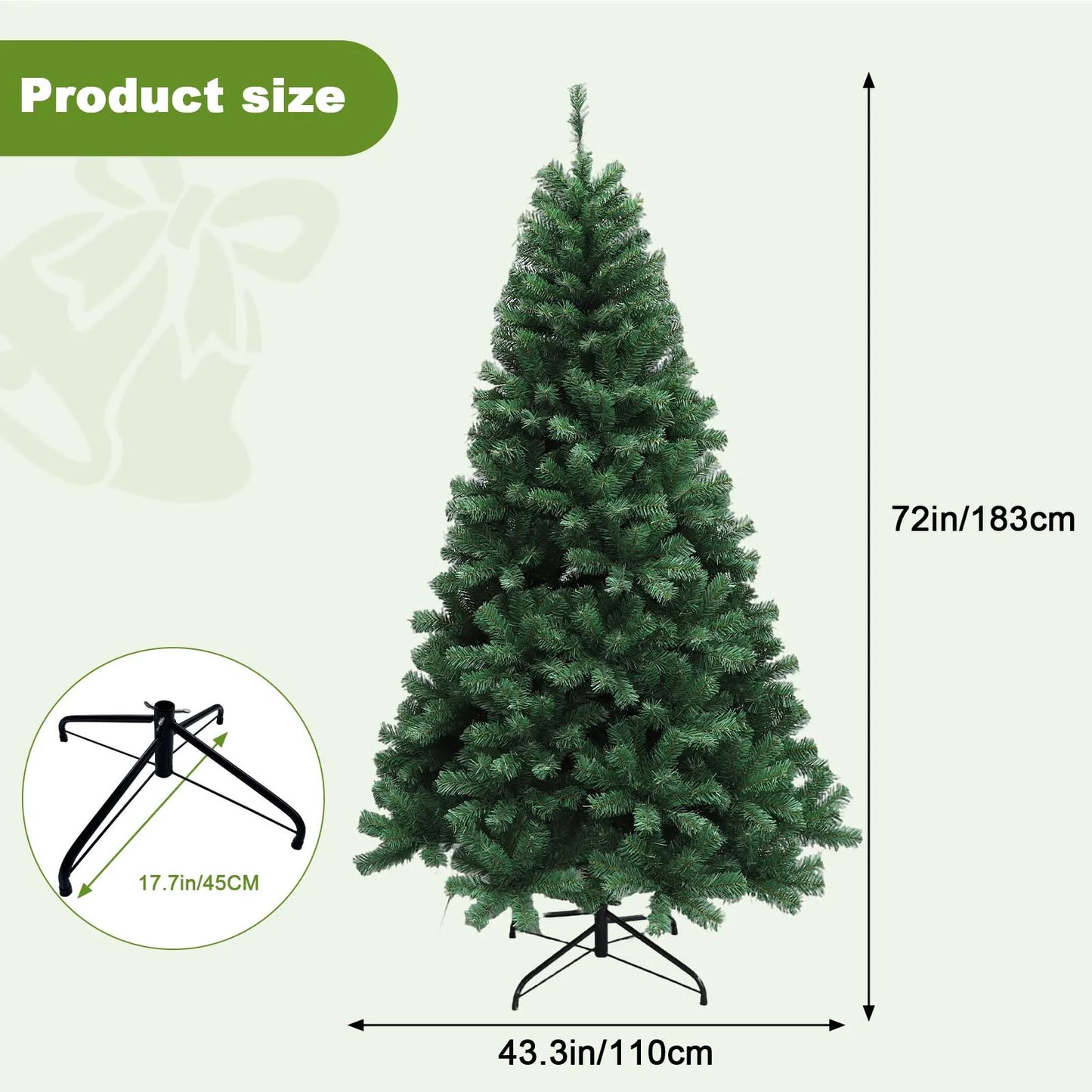6-7ft Christmas Tree, Artificial Hinged Xmas Tree With LED Lights, 8 Lighting Modes for Home Christmas Decoration