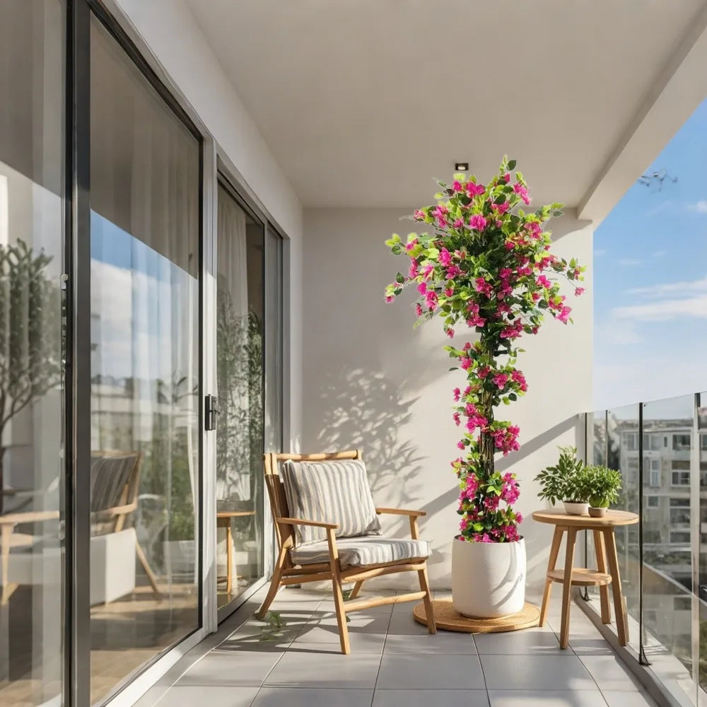 6 Ft Artificial Tree Bougainvillea Flowers for Decor Indoor/Outdoor Home Office