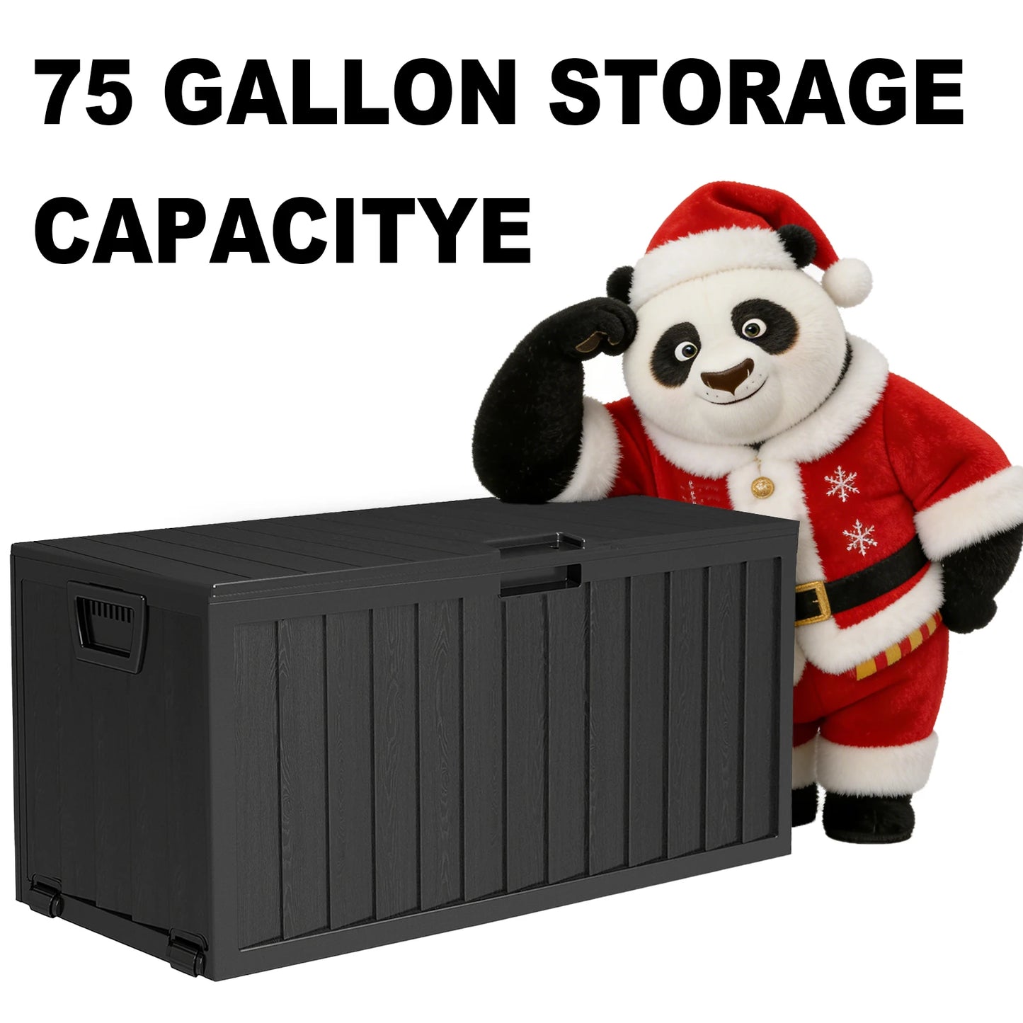 75 Gallon Heavy-Duty Waterproof Outdoor Storage Box with Flip-Top Lid & Large Deck Box Suitable for Pool Accessories, Tool Chest