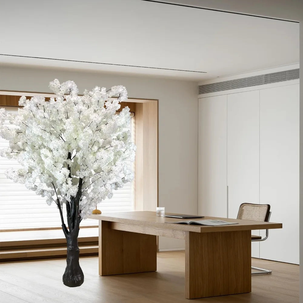 Artificial Cherry Blossom Trees Faux Cherry Blossom Tree White Tree for Office Home Wedding Office Living Room House Indoor