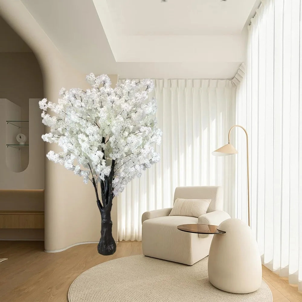 Artificial Cherry Blossom Trees Faux Cherry Blossom Tree White Tree for Office Home Wedding Office Living Room House Indoor