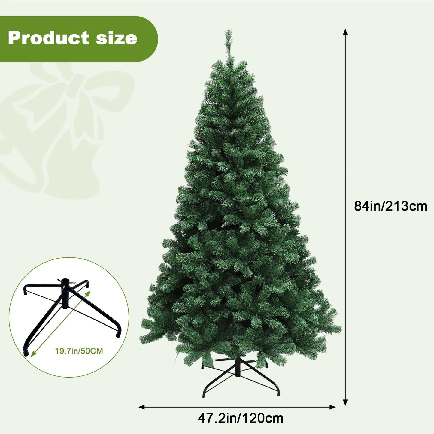 6-7ft Christmas Tree, Artificial Hinged Xmas Tree With LED Lights, 8 Lighting Modes for Home Christmas Decoration